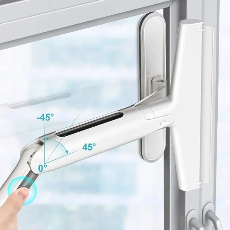 Spray Mop for Glass and Mirrors with Silicone Scraper Blade and Retractable Handle