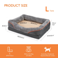 Dog Bed with Orthopedic Foam and Raised Cushioned Walls, Machine Washable Cover