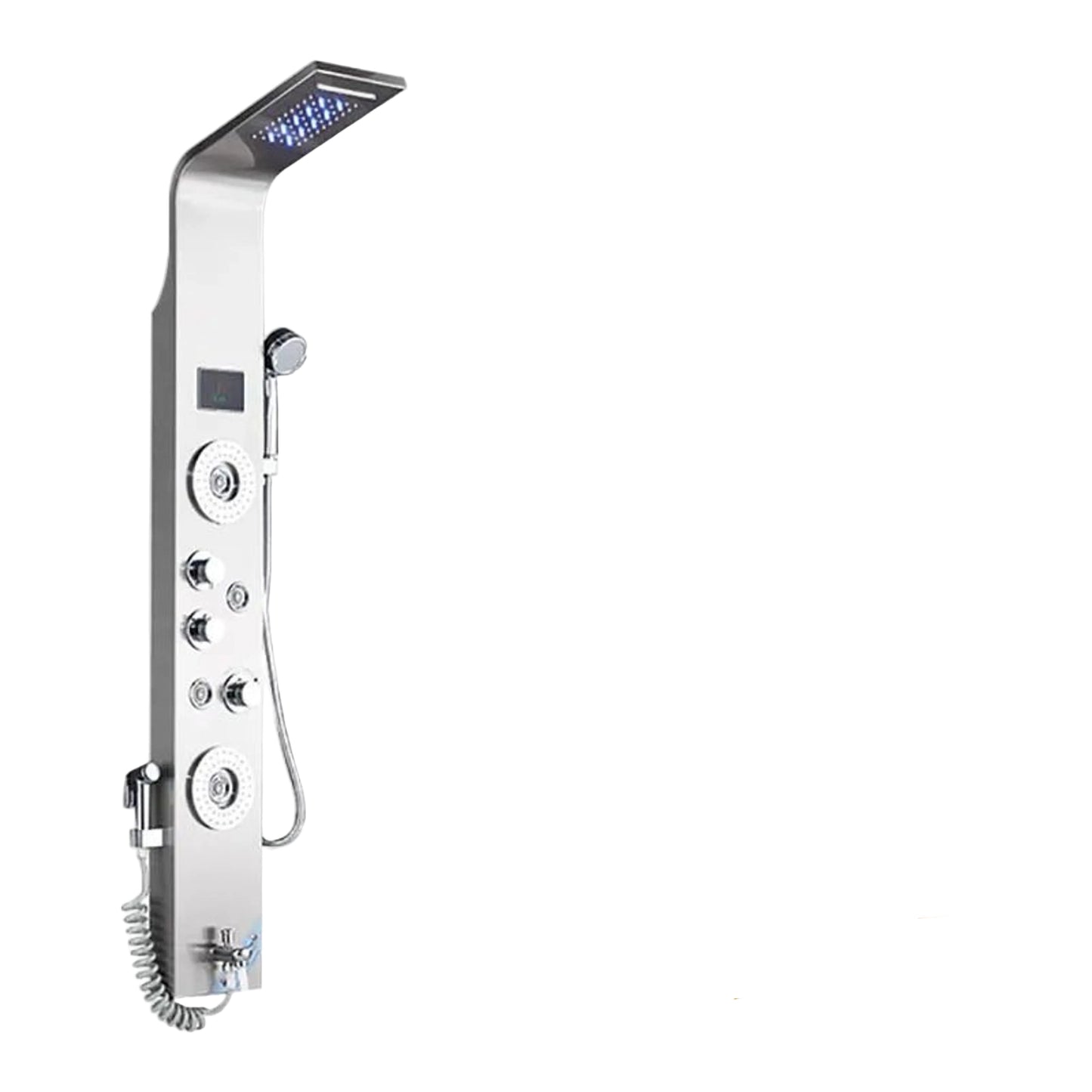 LED Shower Panel with 6 Spray Modes and Temperature Display, Handheld Wand