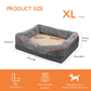 Dog Bed with Orthopedic Foam and Raised Cushioned Walls, Machine Washable Cover