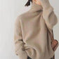 Turtleneck Sweater with Loose Fit and Full Length Sleeves, Stretch Knit