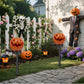 Solar Pumpkin Pathway Lights with Automatic Dusk Sensor and Warm White LED