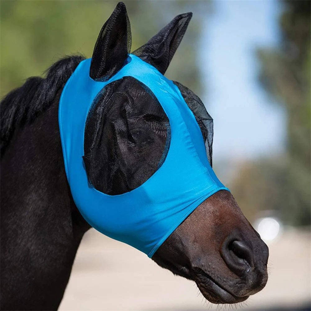 Horse Fly Mask with Stretchy Mesh and UV Protection for All Sizes