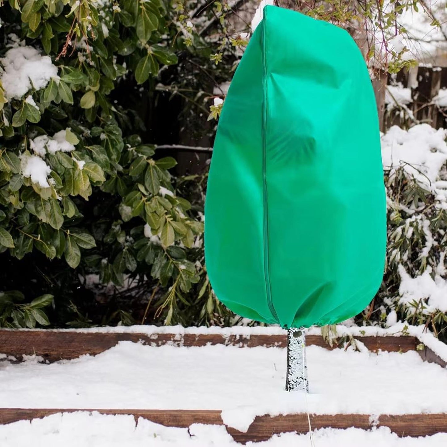 Plant Frost Protection Cover with Zipper and Drawstring Base for Gardens