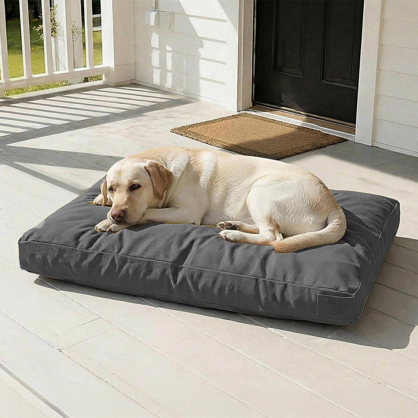 42 Inch Indestructible Durable Dog Bed for Aggressive Chewers, Waterproof Chew Proof Crate Mat