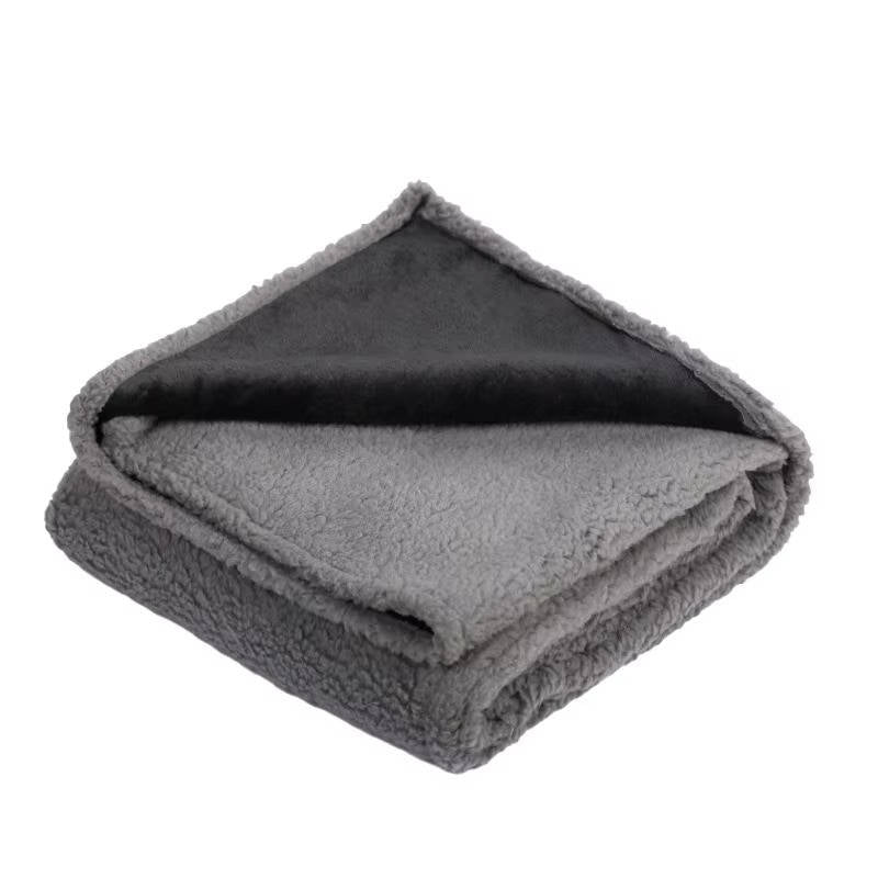 Waterproof Dog Blanket with Sherpa Fleece and Raised Edge Design