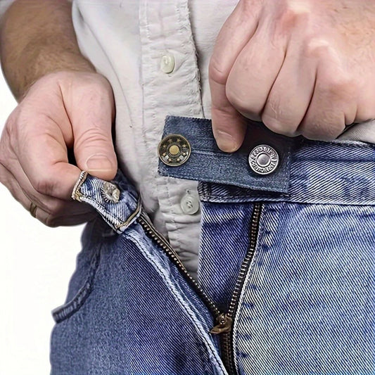 Waist Extender with Metal Button and Elastic Loop for Pants, 4-Piece  Set