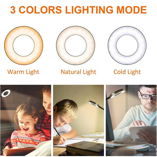 Desk Lamp with 360° Flexible Gooseneck and USB Power, 3 Color Temperatures