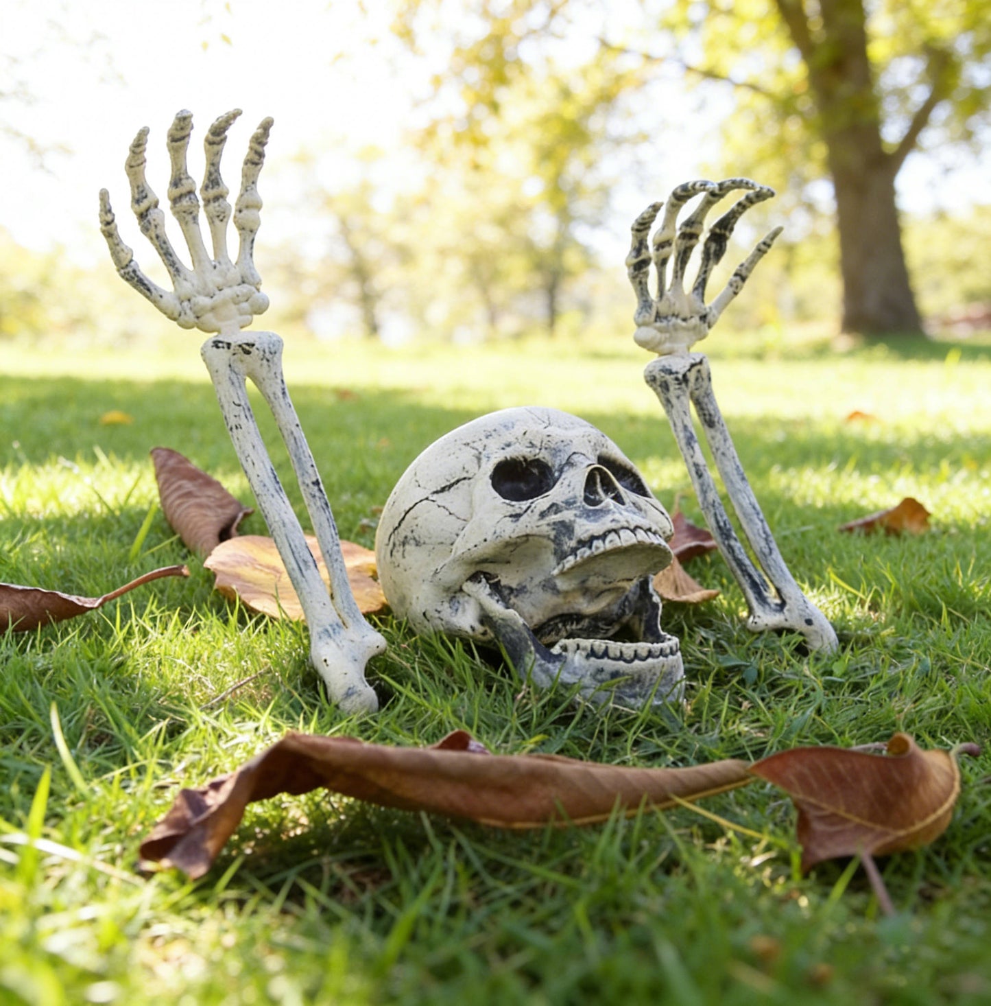 Realistic Skeleton Stakes, Halloween Lawn and Garden Skeleton Decorations for Outdoor Yard Decor