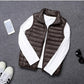 Down Fill Vest with Water Resistant Shell and Stand Up Collar, Packable