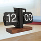 Mechanical Flip Clock with Black Walnut Body and Large Display Numbers