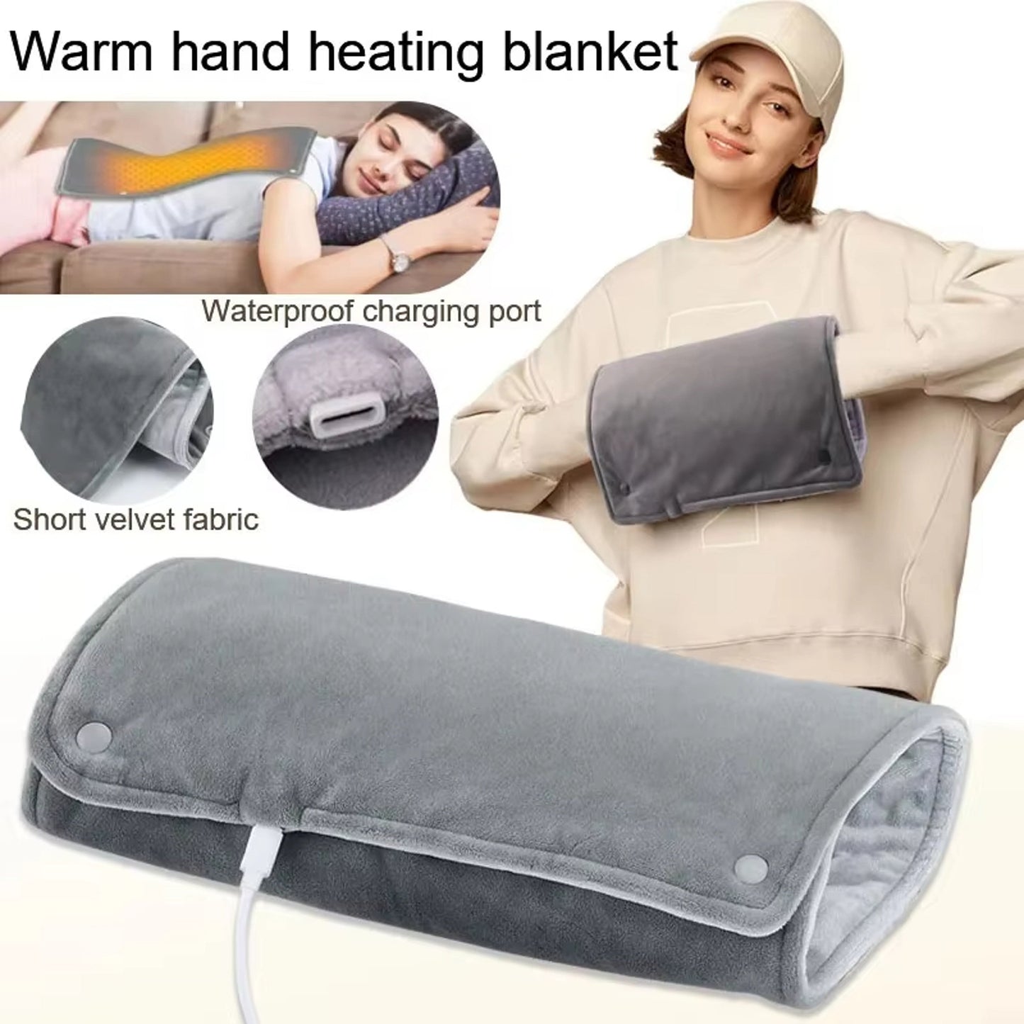USB Heating Pad with Microplush Fabric and Machine Washable Design for Back and Neck Relief