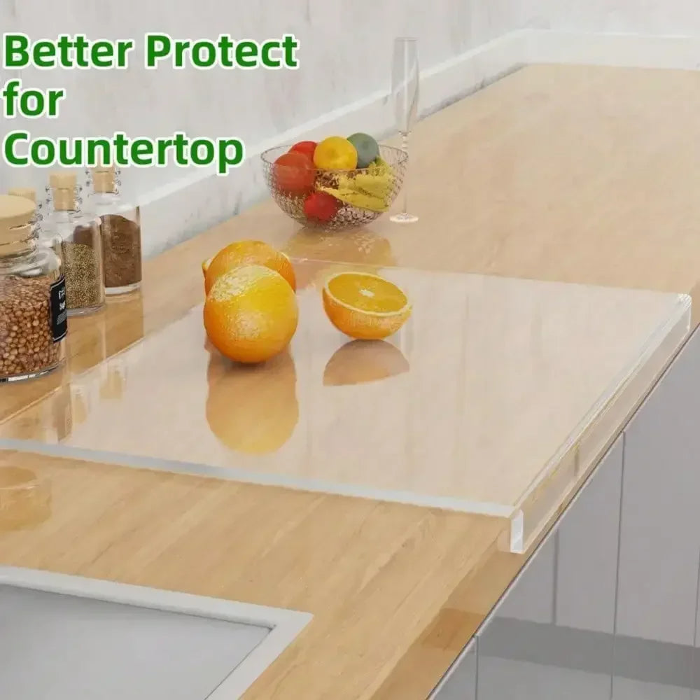 Acrylic Cutting Board with Non Slip Edge and Counter Lip, 18x14 Inches
