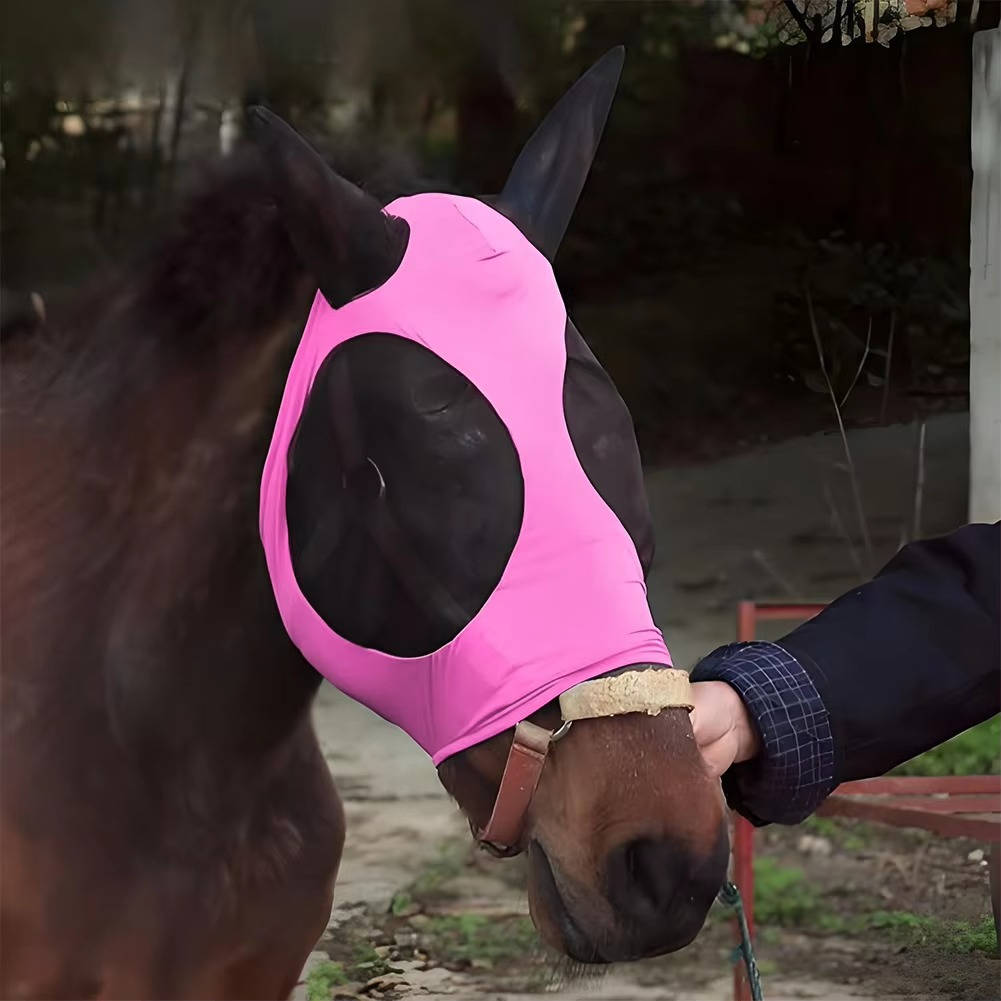 Horse Fly Mask with Stretchy Mesh and UV Protection for All Sizes
