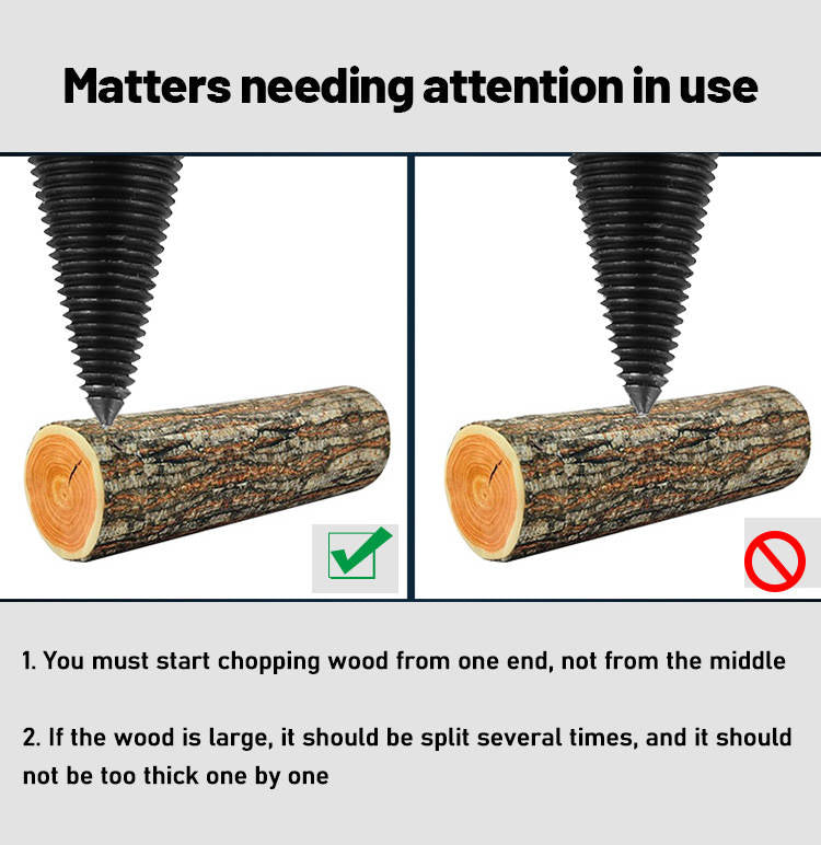 Drill Bits for Wood, Shank Firewood Splitting Drill Bit Works with Any Drill