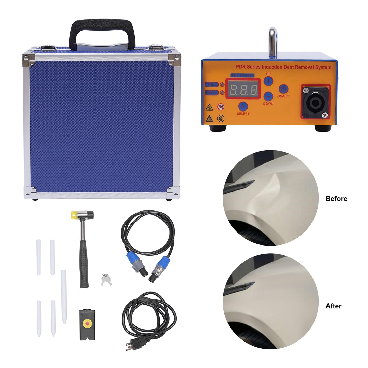 Magnetic Induction Dent Repair Machine with Digital Display and Insulated Heating Tip