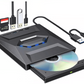 External Optical Drive with SD Card Slot and USB Hub for PC Mac Laptops