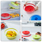 Silicone Splatter Cover with Folding Design and Steam Vents for Microwave, Oven, Refrigerator
