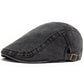 Washed Cotton Denim Newsboy Cap with Adjustable Interior Band and Eight Panel Design
