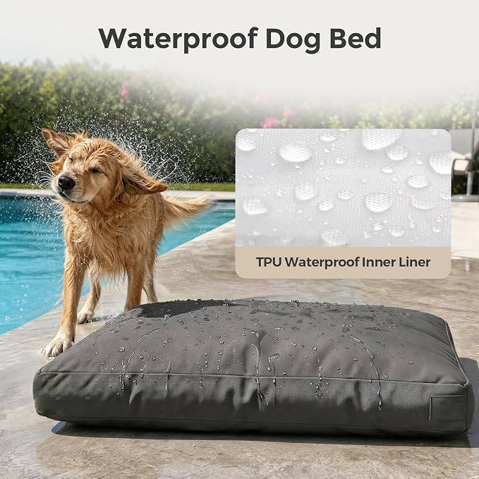 42 Inch Indestructible Durable Dog Bed for Aggressive Chewers, Waterproof Chew Proof Crate Mat