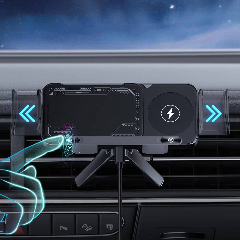 Car Phone Mount with Wireless Fast Charging and Motorized Arm