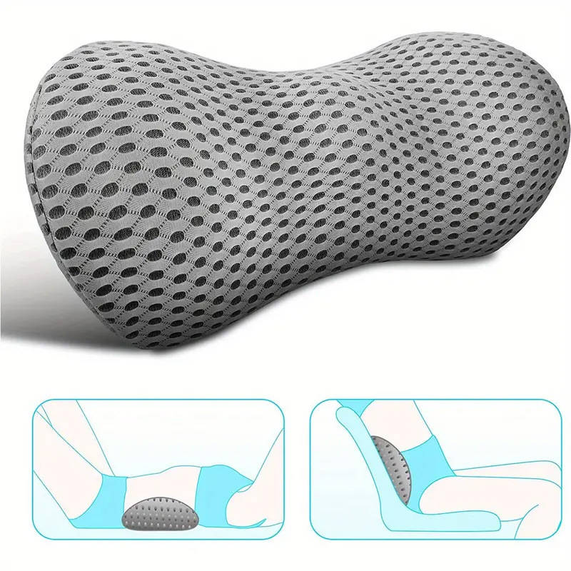 Lumbar Support Pillow For Bed and Office Chair, Memory Foam Backrest Cushion for Lower Back Support
