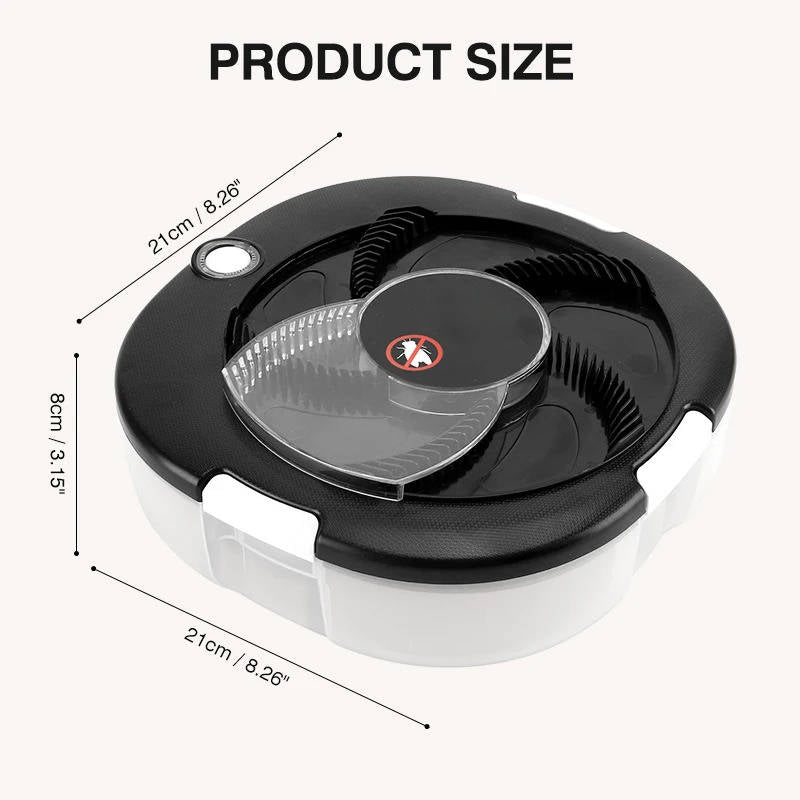 Automatic Fly Trap with Rotating Arm and Removable Collection Tray, USB Rechargeable All Vera Mart