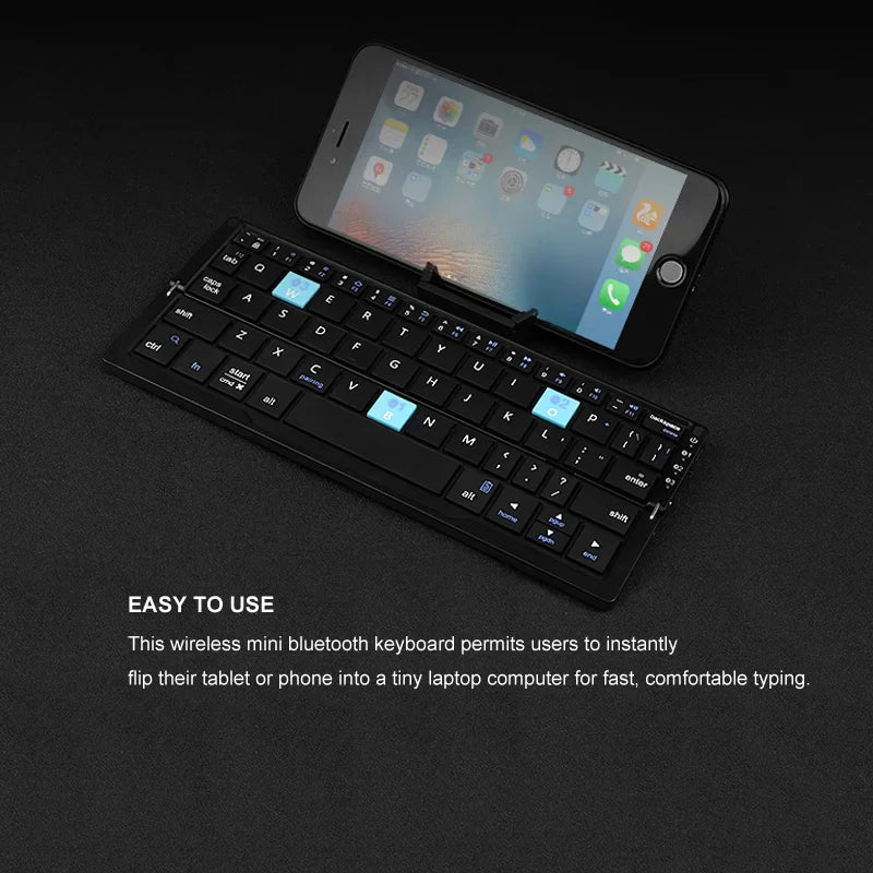 Foldable Bluetooth Keyboard and Magnetic Stand for Tablets