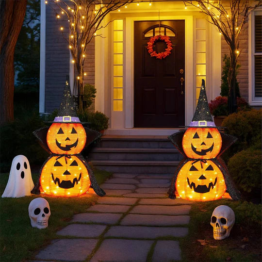 Halloween Collapsible Lighted Pumpkin Decoration Indoor Outdoor