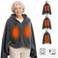 Cordless Heated Blanket with Hood, Rechargeable Wearable Throw with 9 Heating Zones and 3 Heat Levels for Camping