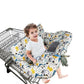 Baby Shopping Cart Cover, Infant Grocery Cart Cushion and High Chair Cover for Boys and Girls, Removable Seat Positioner and Phone Holder