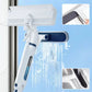 Spray Mop for Glass and Mirrors with Silicone Scraper Blade and Retractable Handle