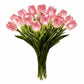 LED Tulip Night Light, Artificial Flower Table Lamp with Real Touch Petals, Battery Operated Lighted Tulip Bouquet for Bedside, Office & Home Decor