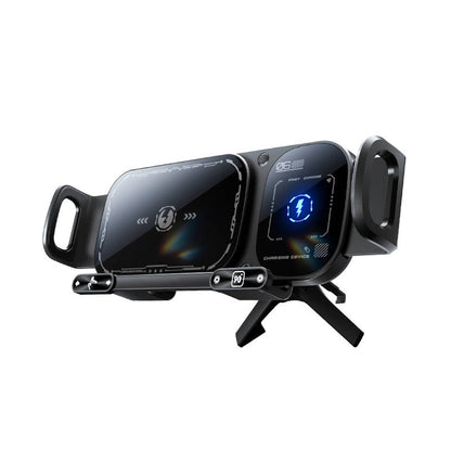 Wireless Charging Car Phone Mount, 15W Fast Charge, 90° Rotation, Air Vent Clip, One Touch Release for Foldable Phones