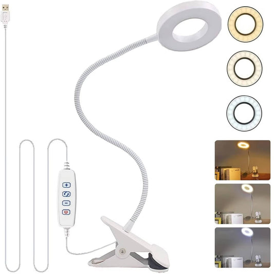 Desk Lamp with 360° Flexible Gooseneck and USB Power, 3 Color Temperatures