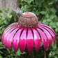 Bird Feeder with Coneflower Design and Weather-Resistant Metal Build, Hanging Hook