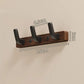 Wall Coat Rack with Solid Wood Backplate and Steel Hooks, Matte Black Finish, 4 Hooks