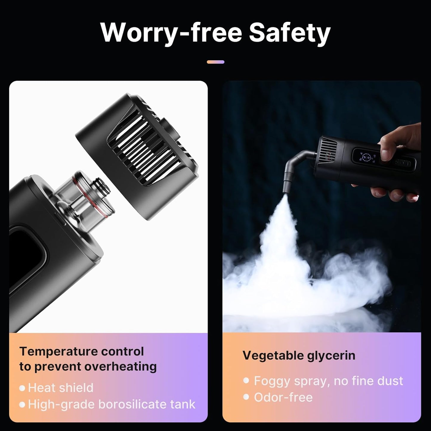 Portable Handheld Fog Machine, Remote Controlled Smoke Machine for Photography, Events and Special Effects