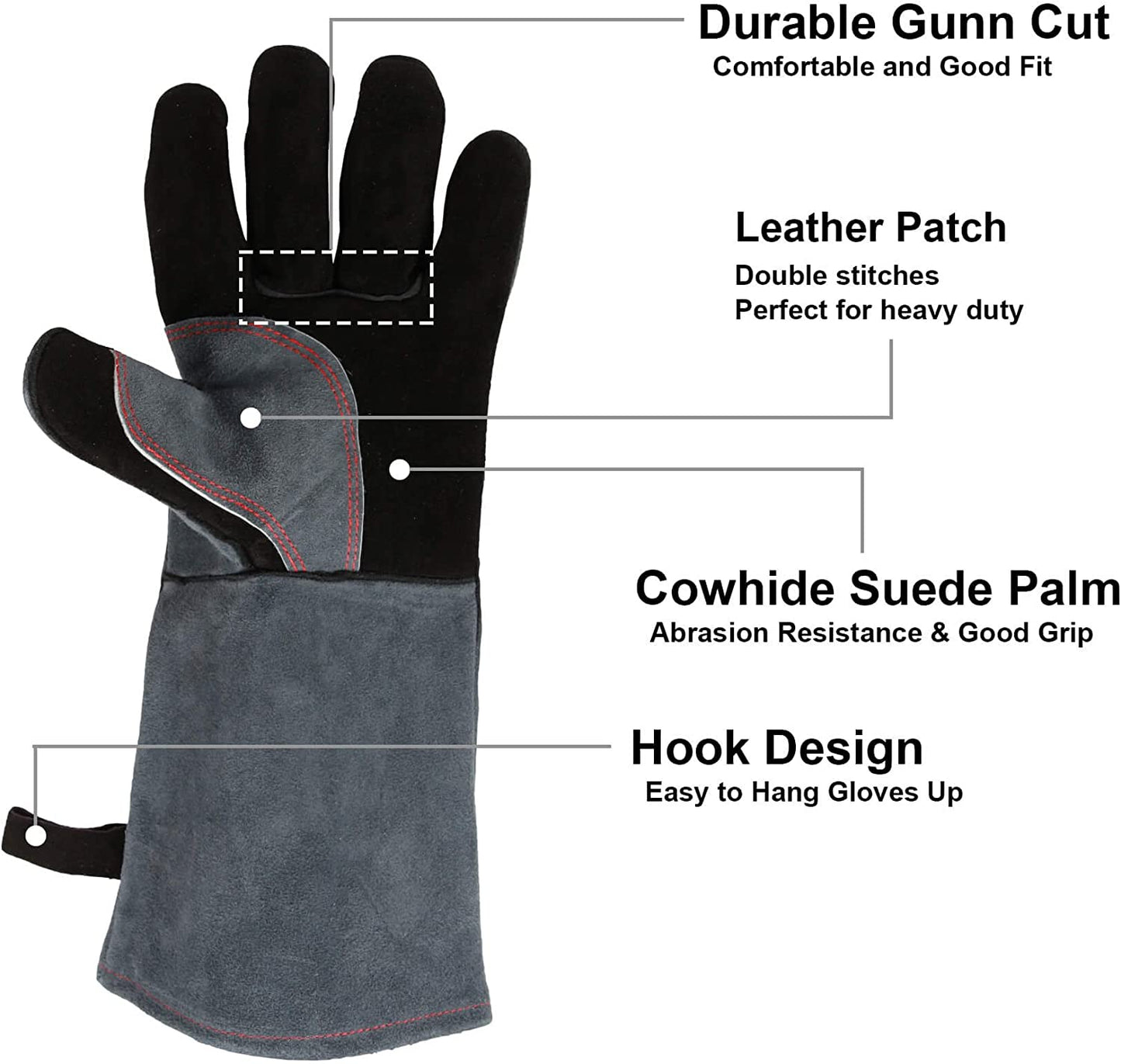 Extreme Heat Resistant Safety Gloves, BBQ Grill Welding Mittens, High Temperature Protective Gloves
