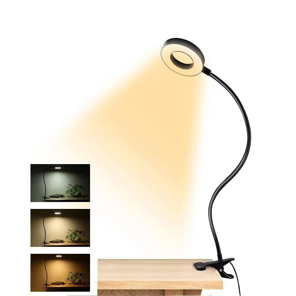 Desk Lamp with 360° Flexible Gooseneck and USB Power, 3 Color Temperatures