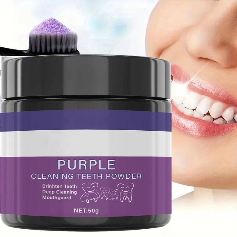 Tooth Whitening Powder with Color Correcting Purple and Baking Soda Deep Clean