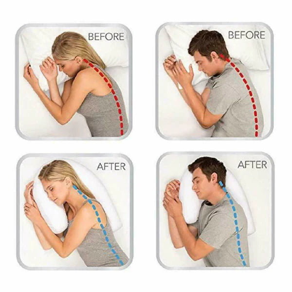 Ergonomic Side Sleeper Pillow With Comfort Ear Relief