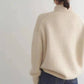 Turtleneck Sweater with Loose Fit and Full Length Sleeves, Stretch Knit