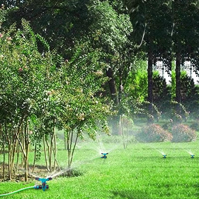 Rotating Garden Sprinkler Set with 360 Degree Coverage and Adjustable Spray Angles, 5 Pack