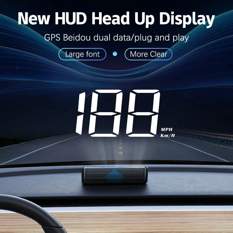 Windshield Speedometer with LED Projection Display and Auto Brightness Control