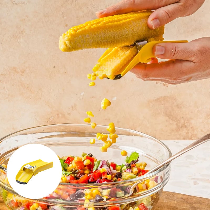 Corn Kernel Stripper with Stainless Steel Blade and Rubber Grip Feet