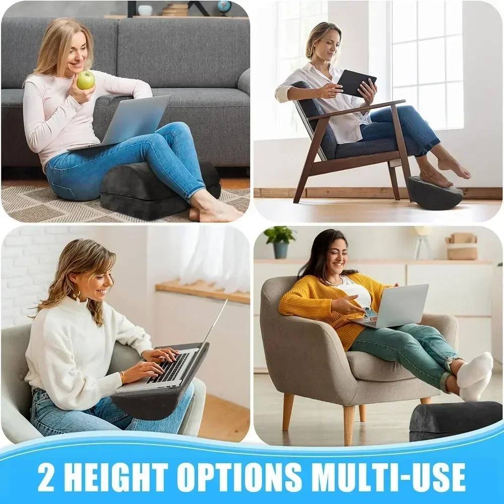 Memory Foam Foot Rest with Adjustable Height and Machine Washable Cover
