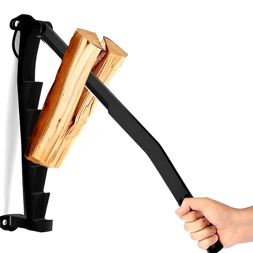 Wall Mounted Log Splitter with Lever Action and Carbon Steel Blade