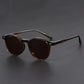 Round Tortoiseshell Sunglasses with Black Brown Pattern and Polycarbonate Frame