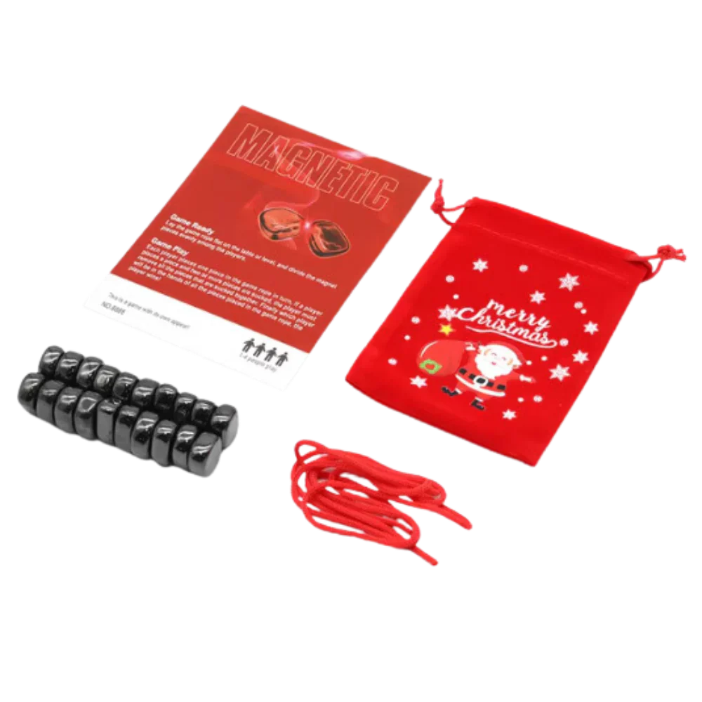 Magnetic Chess Set with 20 Repelling Pieces and Adjustable Rope Ring, Portable Pouch